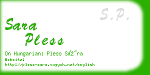 sara pless business card